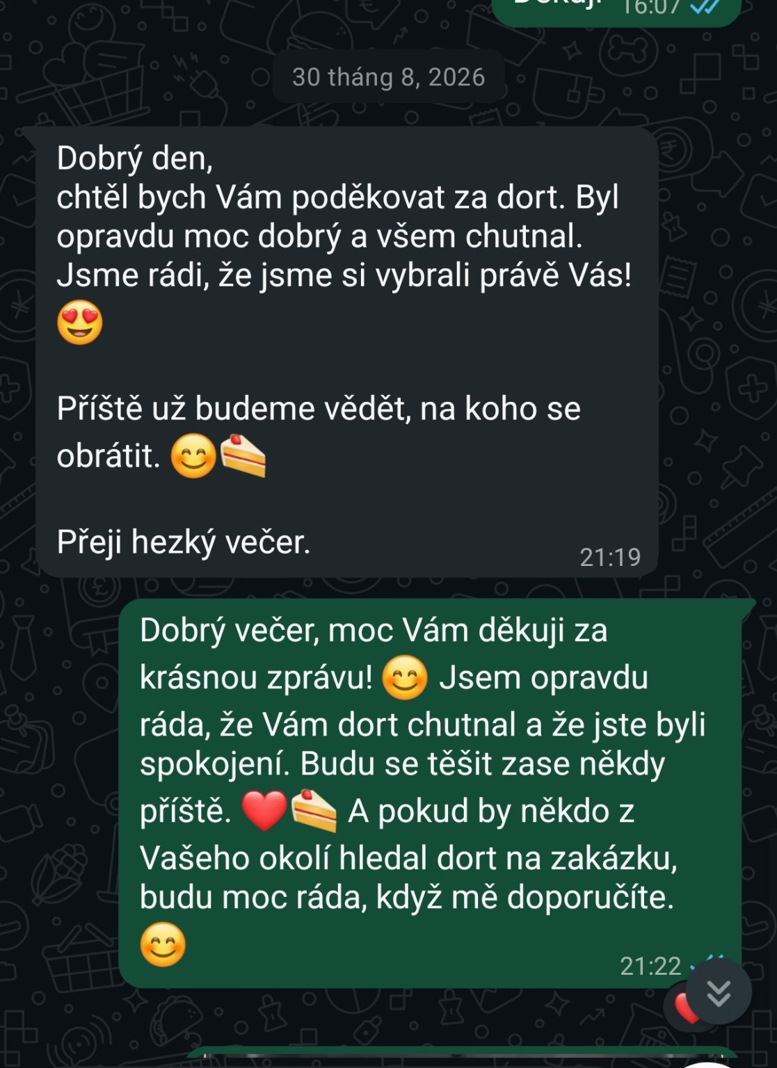 Skutečné hodnocení zákazníka – jsme rádi, že jsme si vybrali právě Vás | Halu Dorty