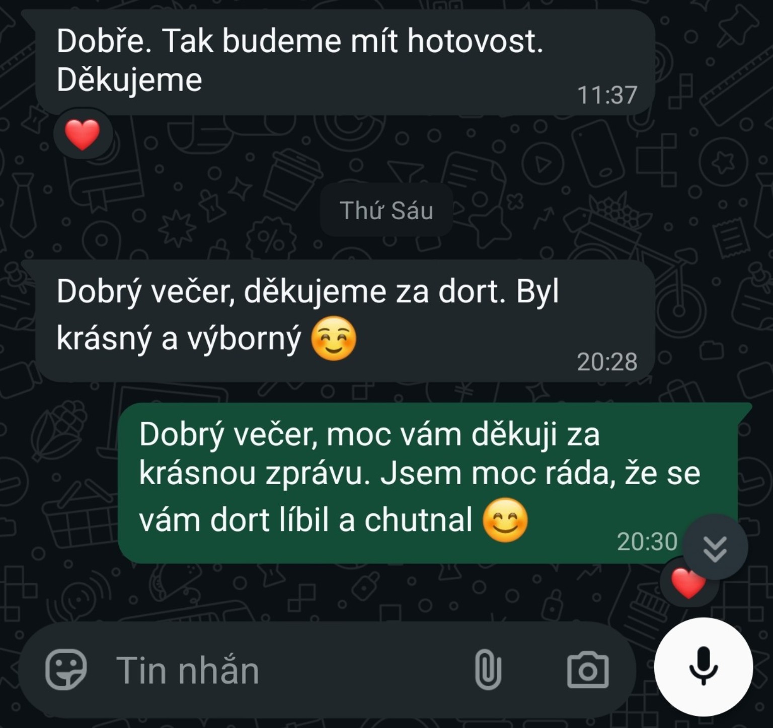 Skutečné hodnocení zákazníka – dort byl krásný a výborný | Halu Dorty